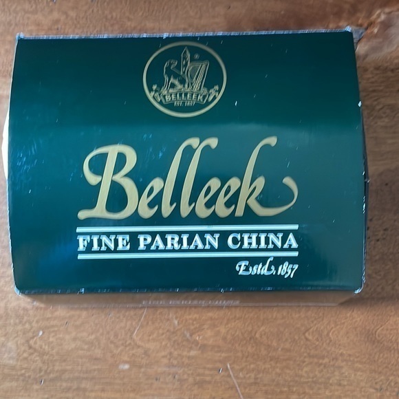 Belleek NIB Irish China Holy & Shamrock Flowered Cross Wall Hanging Collectible - Picture 6 of 7